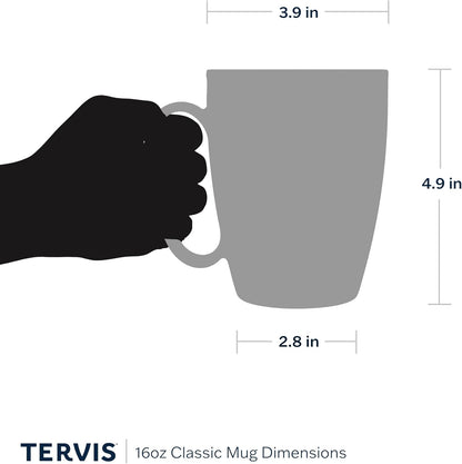 Tervis Stay Wild Double Walled Insulated Tumbler Travel Cup, Keeps Drinks Cold & Hot, 16oz Mug with Handle