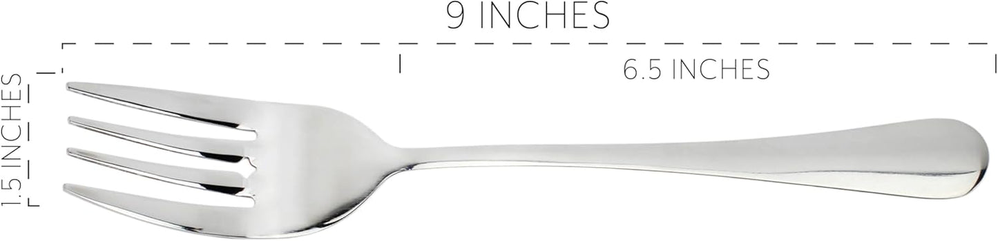 Cornucopia Brands Serving Fork Set of Two (2), Elegant 9" Stainless Steel Buffet & Banquet Style Serving Forks