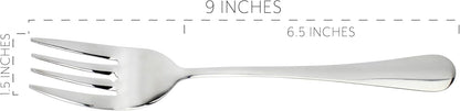 Cornucopia Brands Serving Fork Set of Two (2), Elegant 9" Stainless Steel Buffet & Banquet Style Serving Forks