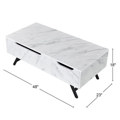 ACME Furniture 1 Drawer Coffee Table in White and Black