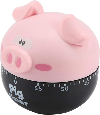 Cute Cartoon Pig Kitchen Timer, Mechanical Cooking Timer for Home Decor and Cooking Timing Tool