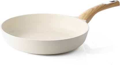 SENSARTE Nonstick Frying Pan - 8 Inch Healthy Omelette Skillet | PFOA Free White Cookware
