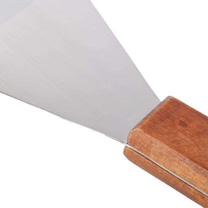 High-grade Stainless Steel Wooden Handle Frying Shovel Kitchen Dish Pizza Paddle Baking Cake, Cheese, Grill Food - 3