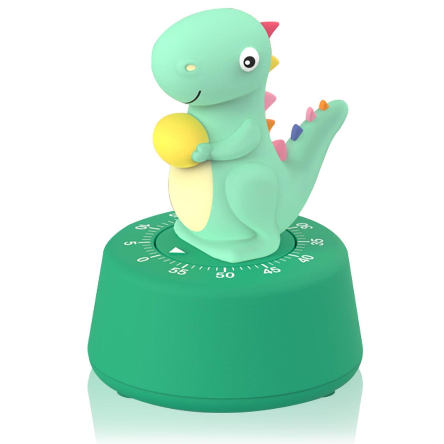 ELE DEPI 60 Minutes Mechanical Kitchen Timer,Cute Dinosaur Timer for Kids,Wind Up Egg Timer for Cooking,Reading,Classroom and Do Sports. (Light Green)