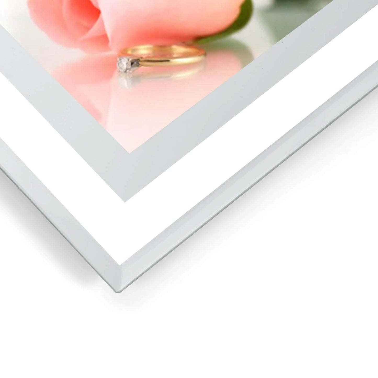 HIKWADERY 5x7 Picture Frames Silver - Set of 2, HD Real Glass 5 by 7 Photo Frame Mirrored Edge for Tabletop Display, Wedding Birthday Mothers Day Gifts (5 x 7, Silver)