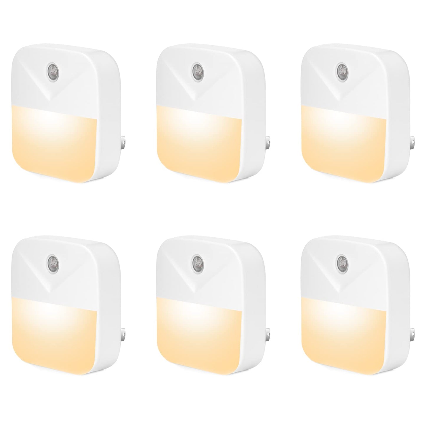 6 Pack Night Light Plug in, White LED Nightlights with Smart Dusk to Dawn Sensor, Plug into Wall Nightlights Suitable for Bedroom, Bathroom, Hallway, Kitchen, Stairs, Kids, Adults
