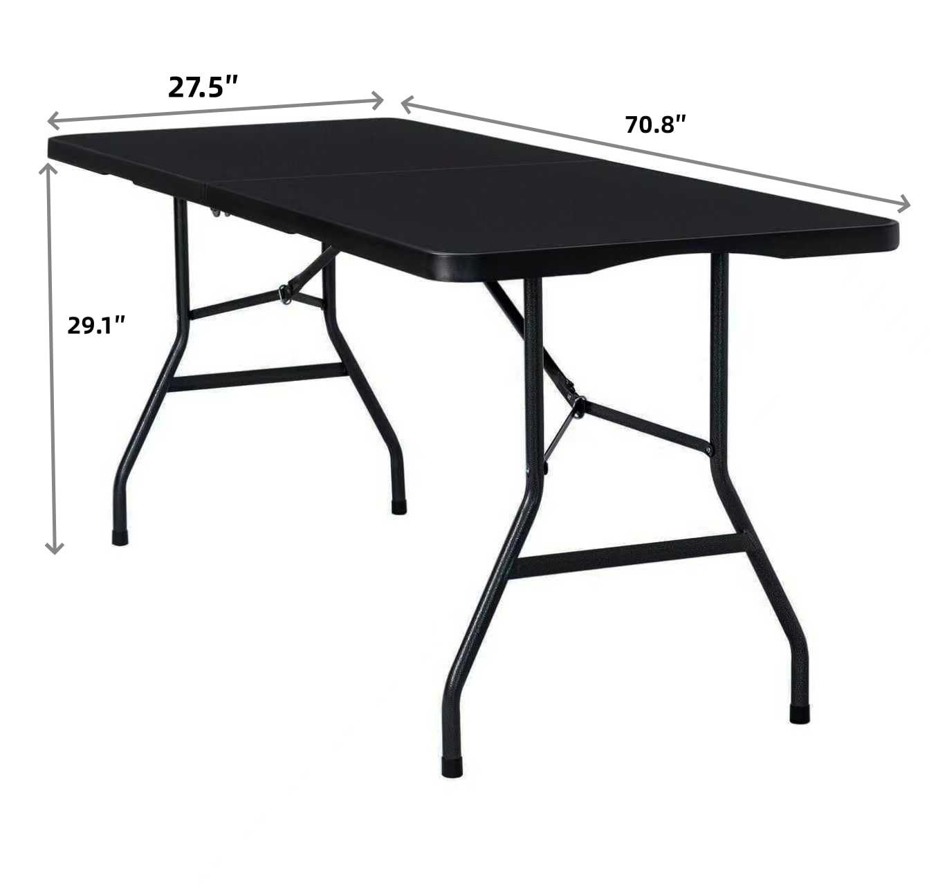 Vampire Killer Folding Table 6ft Foldable Table with Built in Handle & Steel Legs / 6FT Heavy Duty Folding Portable,Perfect for Party, Dining Indoor/Outdoor Events, Tailgating & Backyard BBQ, Black
