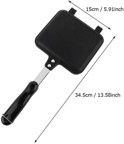 Double-Sided Non-stick Frying Pan, Grill Pan, Waffle Maker for Cake, Toast, Sandwich, Snack Griddle