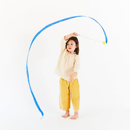 Sarah's Silks Starry Night Streamer - Pretend Play, Dance, Baton Stick Twirling, and Gymnastics Party Favors | 100% Silk and Wood Montessori and Waldorf Toys, 1 Piece