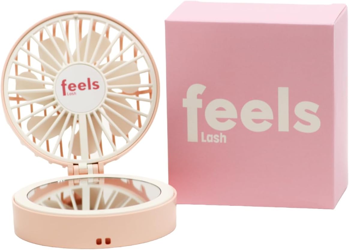 Compact Mini Fan Mirror, Handheld Portable USB Rechargeable Adjustable Speed Fan for Makeup Travel
