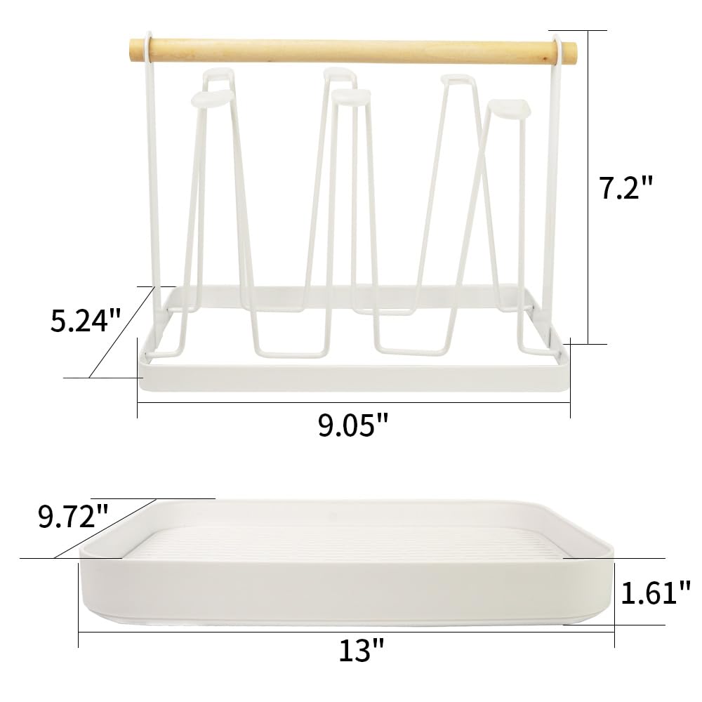 L-WASH Countertop Drying Rack for Insulated Water Bottles, Glasses, Sports Bottles, Baby Bottles, and More - Drainage Tray for Easy Cleaning and Drying - Practical and Stylish