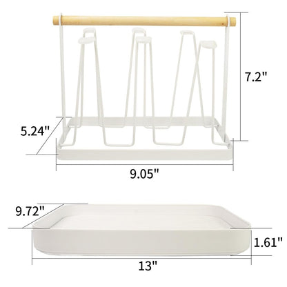 L-WASH Countertop Drying Rack for Insulated Water Bottles, Glasses, Sports Bottles, Baby Bottles, and More - Drainage Tray for Easy Cleaning and Drying - Practical and Stylish