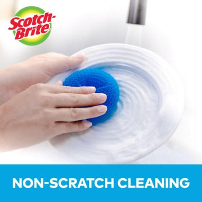 Scotch-Brite Non-Scratch Scouring Pads – Plastic Dish Scrubbers for Kitchen Cleaning, Safe on Non-Stick Cookware & Surfaces, Easy-Rinse Reusable Scrub Pads for Dishes and Pots, 12 Scrubbing Pads Pack