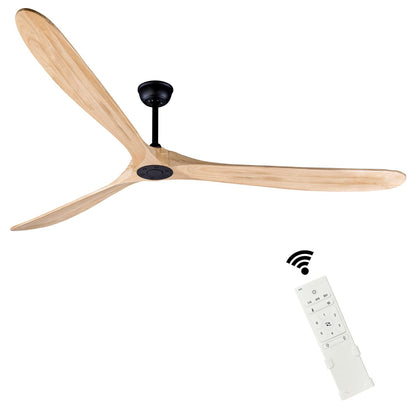 Bigzone 88" Large Ceiling Fan No Light With Remote, DC Motor Quiet Energy Saving,3 Balsa Wood Blades,Outdoor/Indoor Ceiling Fan With Reversible Blades