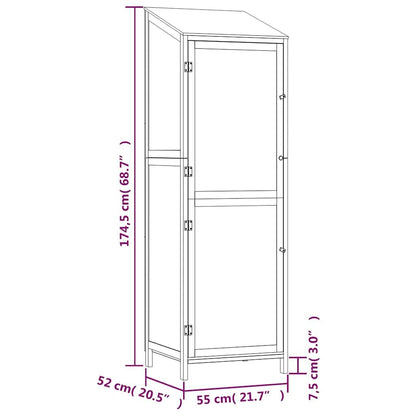 Outdoor Garden Shed, Tall Narrow Storage Cabinet, Solid Fir Wood Backyard Organization Unit for Gardening Tools, White Matte Finish, 21.7 x 21.7 x 68.7 Inches
