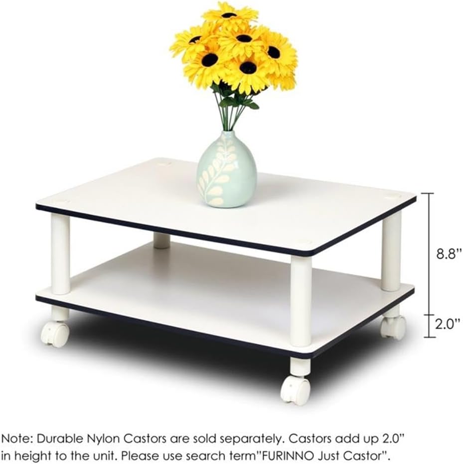 2-Tier Furinno JUST Coffee Table, Modern Coffee Table with Open Shelf, Toolless Assembly Side Table, for Living Room