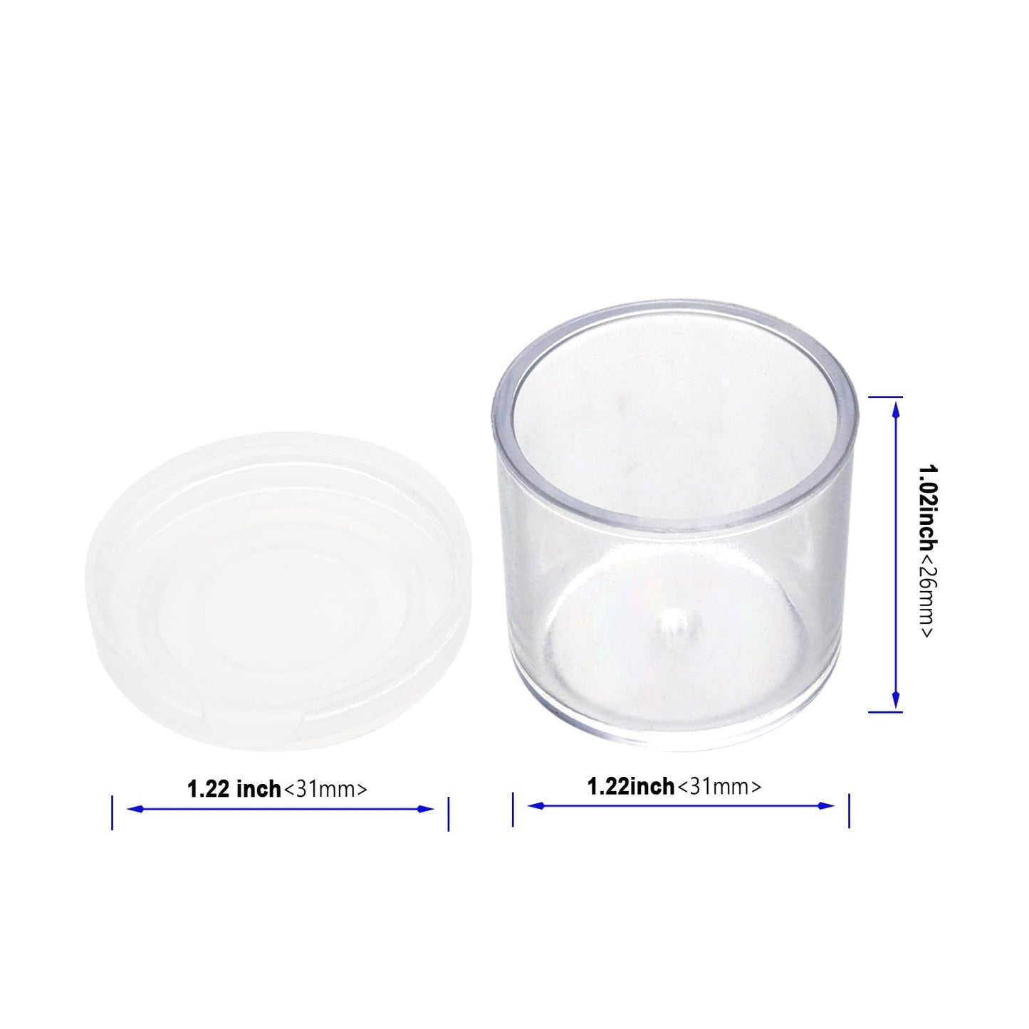 KOHAND 200PCS Plastic Mini Paint Cups with Lids, Small Sample Containers, Empty Craft Storage Pots for Beads, Glitter, Painting