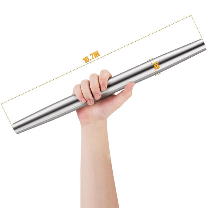 Rolling pin, Smooth Stainless Steel Rolling Pin, Rolling Pin for Baking Fondant, Pizza, Pie, Pastry, Pasta, Dough, Cookies (16.7in+mat)