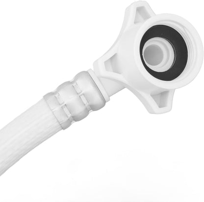 Washing Machine Water Inlet Hose, Double Buckle Fixation G3/4 Thread Soft PVC Hoses with Metal Connector (2m)