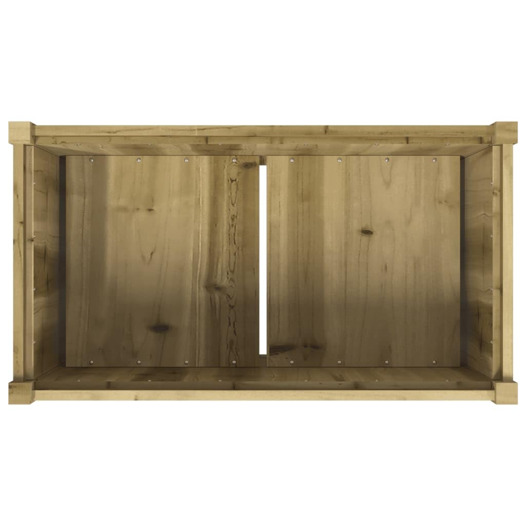 Favemtsl Large Rustic Raised Garden Bed 35.4x35.4x27.6 in Treated Solid Pine Wood Outdoor Planter Box Weathered Brown for Patio Balcony Yard