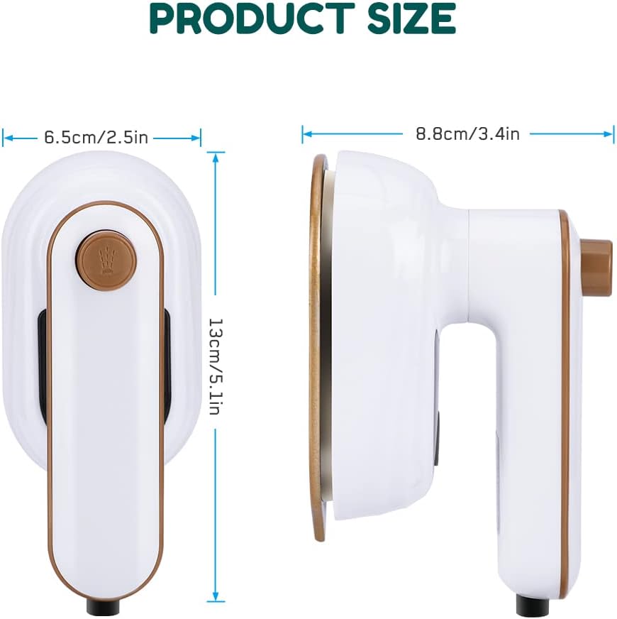 Portable Handheld Iron, Brynnl Mini Steamer for Clothes, 180° Rotatable Travel Garment Steamer