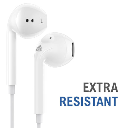LUDOS ZENITH Wired Earbuds in-Ear Headphones, 2 Years Warranty, Earphones with Microphone, Corded for 3.5mm Jack Ear Buds for iPhone, Samsung, Computer, Laptop, Kids, School Students, Women, Small Ear