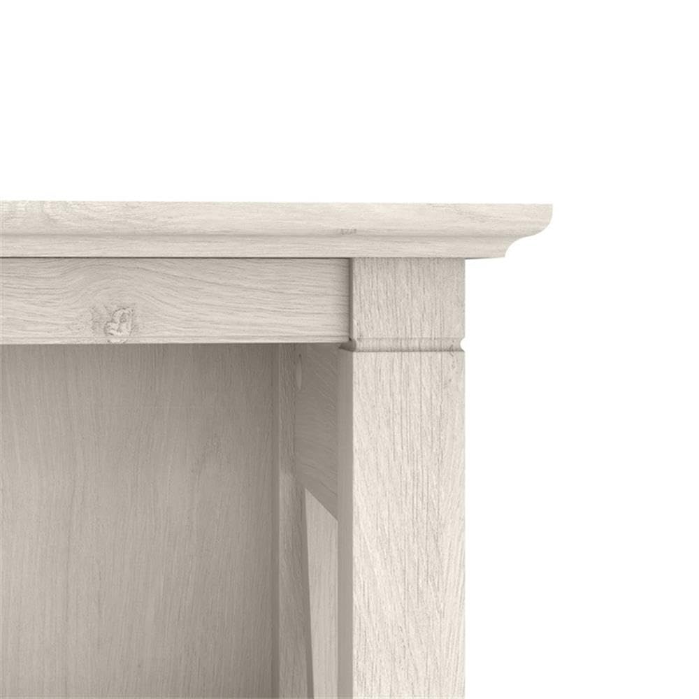 Bush Home Key West 5 Shelf Bookcase - Set of 2 | Tall Bookshelves in Linen White Oak | Sturdy Display Shelves for Library, Living Room, and Home Office