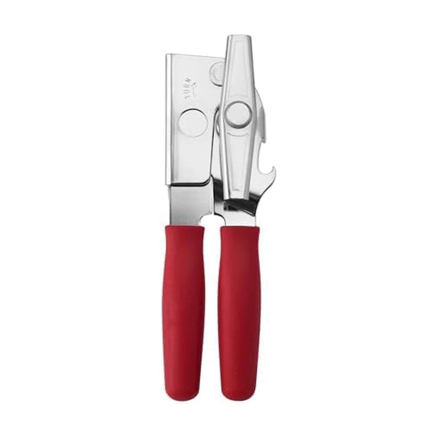 Swing-A-Way Portable Can Opener with Sharp Blade, Manual Hand Held, 2-in-1 Can and Bottle Opener, Made of Steel, Easy Turn Knob, Basic Kitchen Essentials (Red)