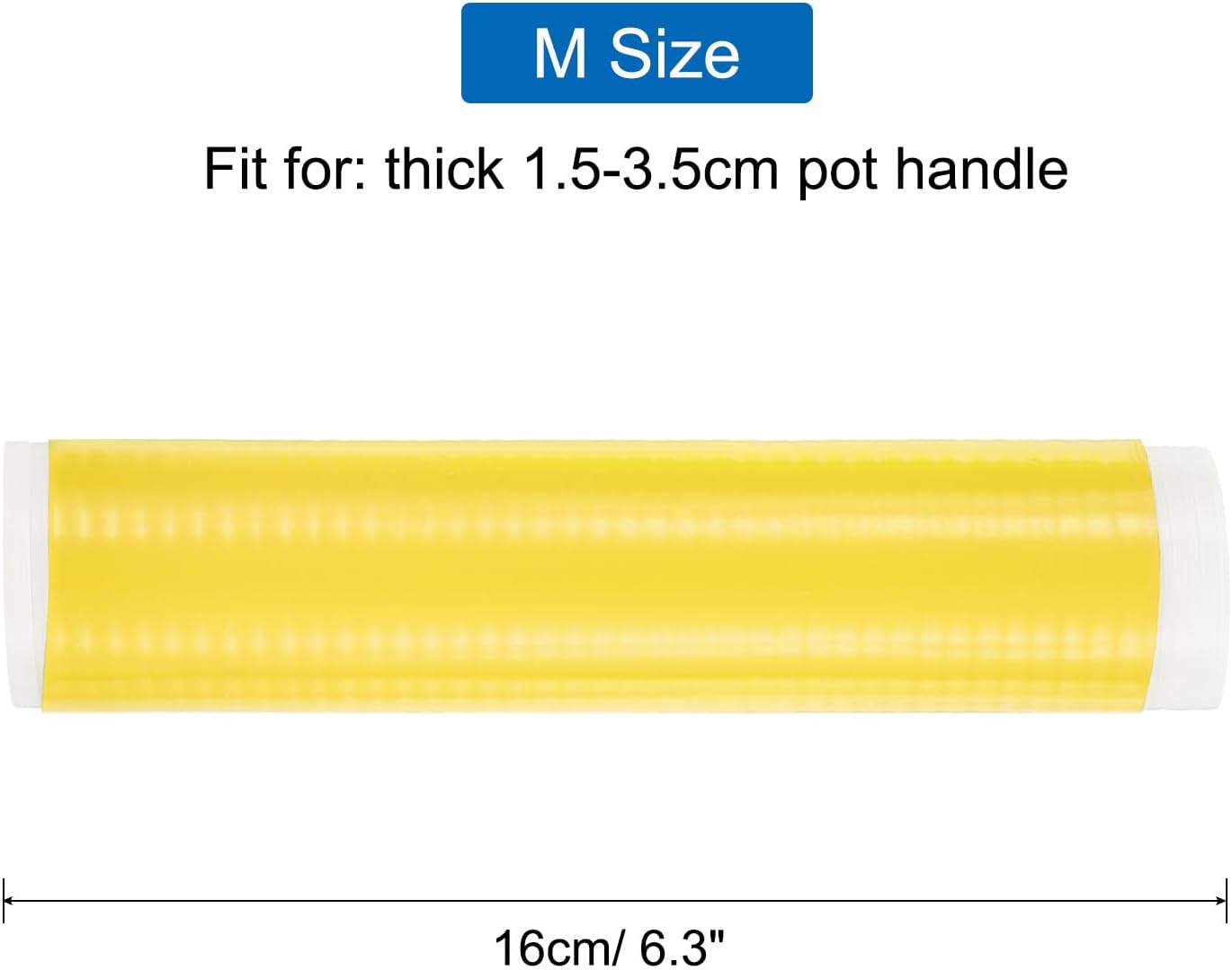 uxcell Silicone Pan Handle Sleeve, Yellow Heat Resistant Cover for Cast Iron Frying Pan Handle Holder Spatulas (M)