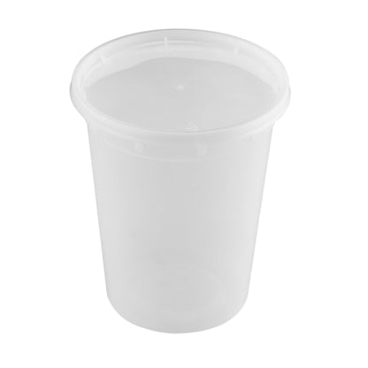 ProTakeOut 32oz [40 set] Heavy Duty Plastic Deli Container | BPA-Free Food Storage with Airtight Leak‑Proof Lids | Microwave, Freezer & Dishwasher Safe – Stackable, Bulk Reusable Soup & Meal Prep Tub