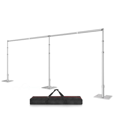Fotoumgl 10x20 Pipe and Drape Stand Kit, Heavy Duty Backdrop Stand Adjustable, Sturdy Metal Back Drop Decoration Frame with Flat Base for Parties, Flower Wall, Wedding, Event,Trade Shows, Photo Shoot