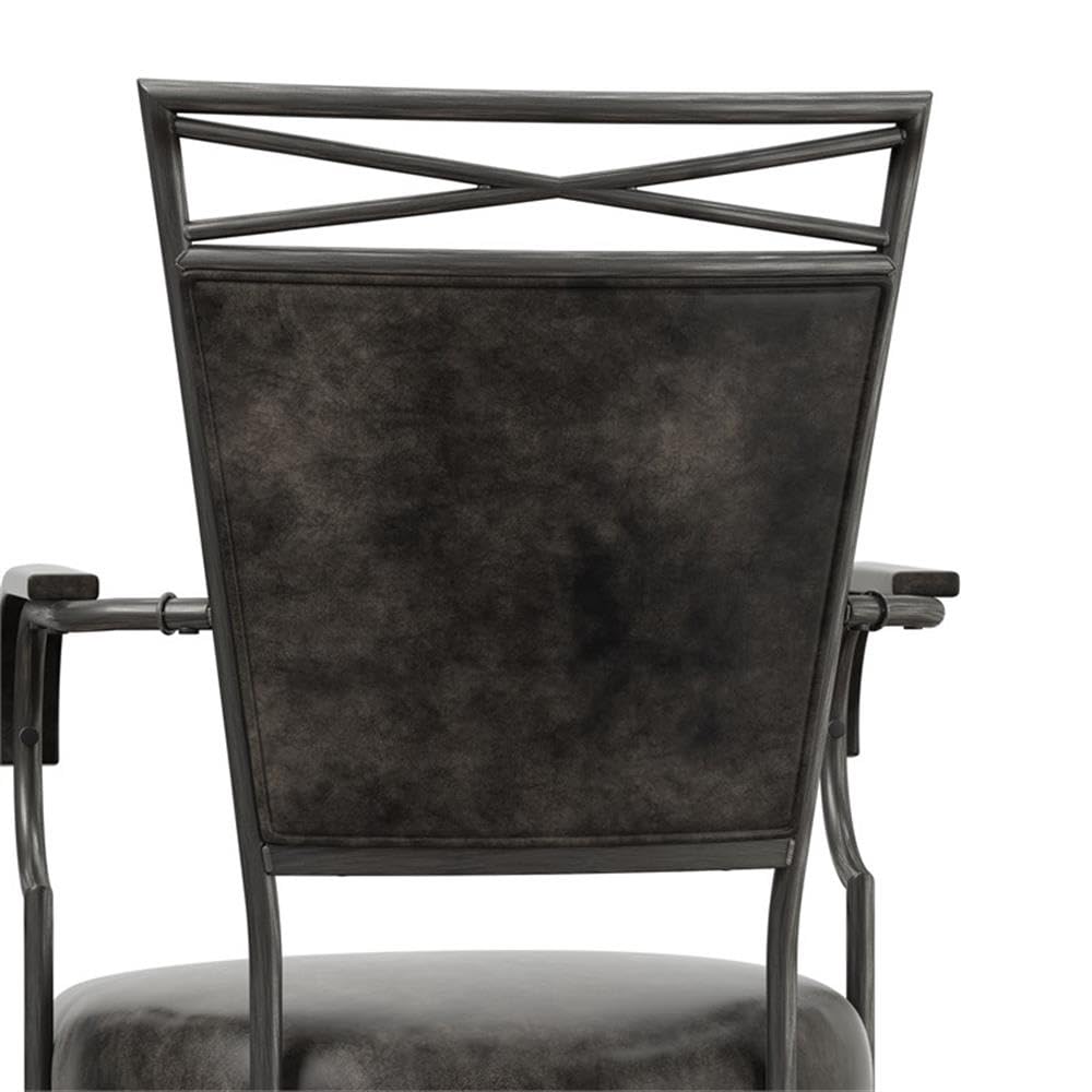 Hillsdale Bridgetown Metal Bar Height Swivel Stool, Pewter