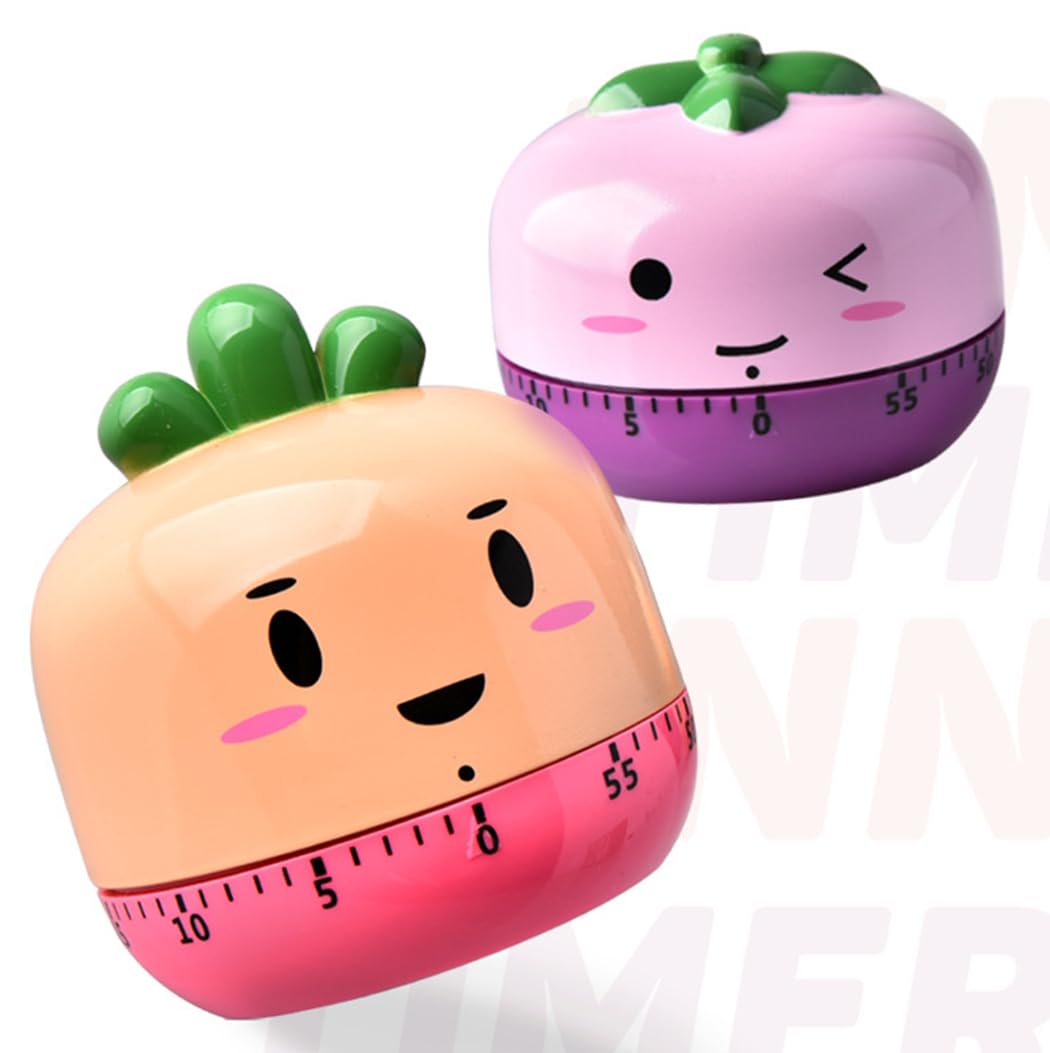 Ranvi Mechanical Cooking Timer, Cute Kitchen Timing Tool for Cooking Baking(Carrot Orange)