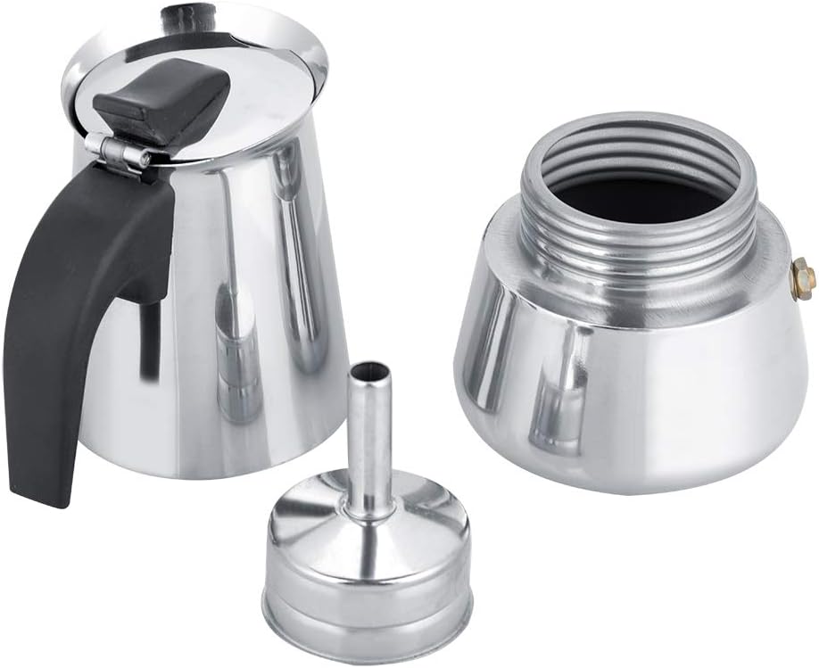 Haofy Portable Stainless Steel Coffee Pot Maker, Mocha Brewing Tool (100ml)