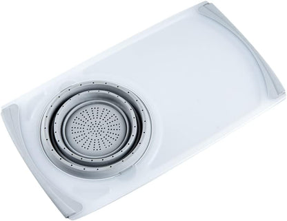 Restaurantware RW Base Cutting Board Strainer, 19.7"x11.2" with Non-Slip Rubber Feet, Gray