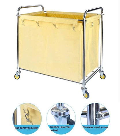 Pimex Trolley Movable Hand Trucks Carts, Storage Hand Trucks, Beauty Trolley Laundry Sorter Cart with 4Ers,Detachable Fabric Bags,Steel Frame,Heavy Duty Organizer Rolling