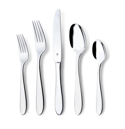 Danialli Modern Silverware Set, 18/10 Stainless Steel Flatware, Mirror Finish, Dishwasher Safe, Elegant Cutlery for Home and Dining, Built to Last (60-Piece, Razzoli)