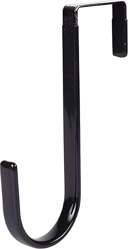 Black Wreath Hanger - Durable Metal Over-The-Door Hook for Christmas Decorations