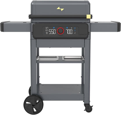 Current® Model G Dual Zone Grill, Smart Electric Outdoor Grill with 200-700°F Range for Searing & Roasting, Digital Precision, Independent Heat Zones, Apartment-Friendly & Weather-Resistant, Slate