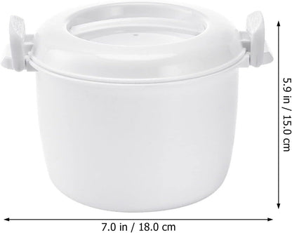 Microwave Rice Cooker Rice Steamer: Round Microwave Food Container for Rice, Chicken, Pasta Cooking