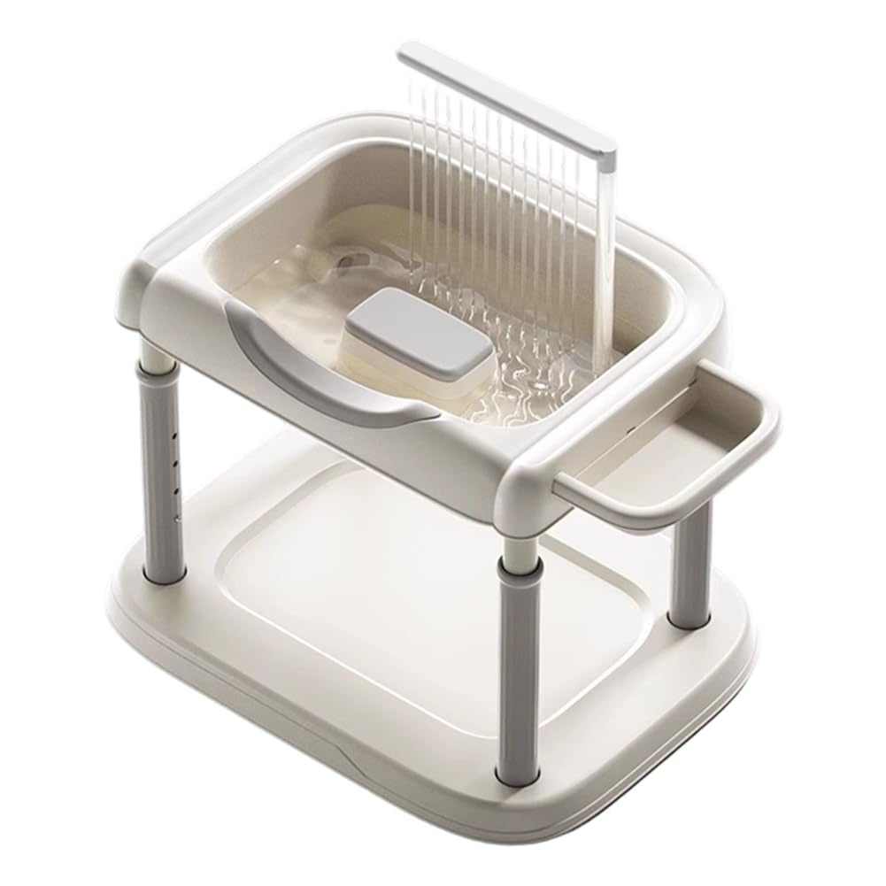 Home Hair and Scalp Spa Treatment Kit, Portable Waterfall Shower Head Shampoo Basin, with Pump Water Circulation Stand, Suitable for The Elderly, Bedridden Individuals,Bb