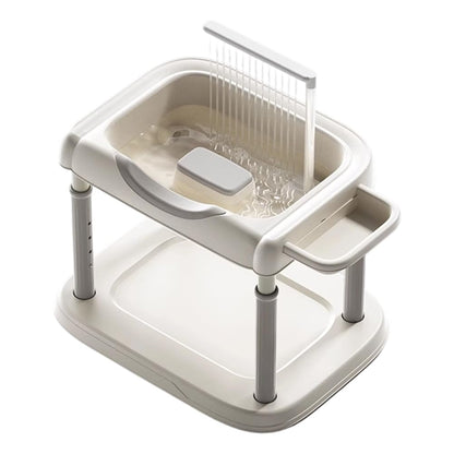 Home Hair and Scalp Spa Treatment Kit, Portable Waterfall Shower Head Shampoo Basin, with Pump Water Circulation Stand, Suitable for The Elderly, Bedridden Individuals,Bb