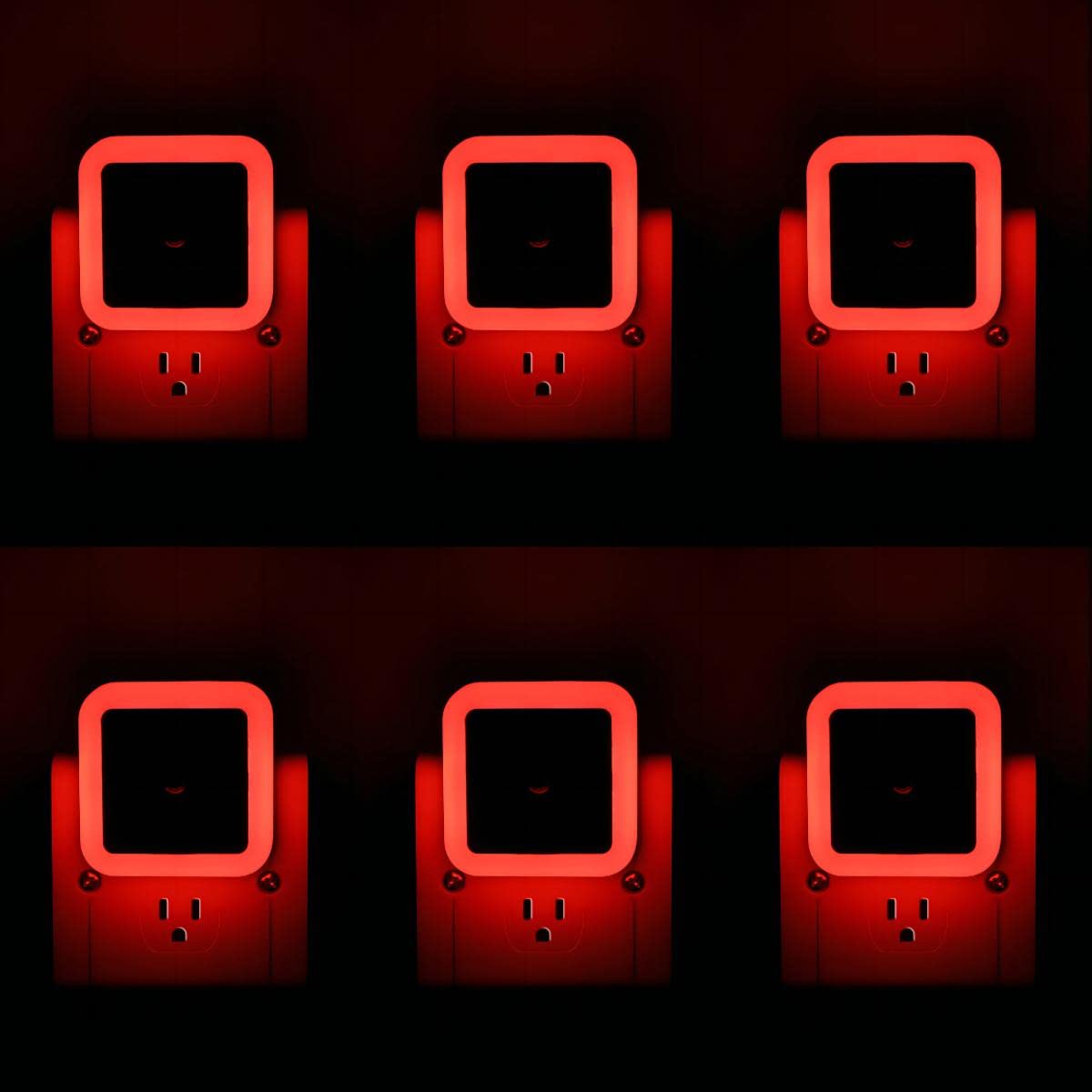 6 Pack Blue LED Night Light Plug in, Dusk to Dawn Sensor Automatic On and Off, Energy Efficient, Soft Glow Kids, Nursery, Bedroom, Bathroom, Hallway, Stairs, Kitchen