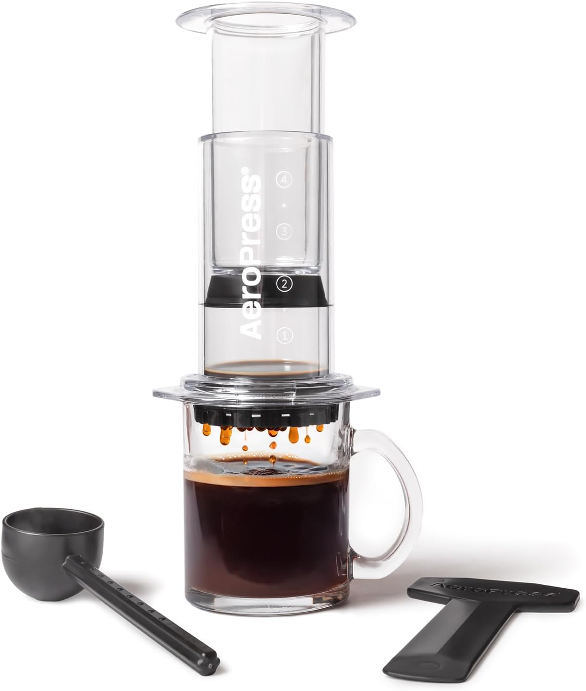 2 AeroPress Clear Coffee Press - All-in-One French Press, Pour-Over & Espresso Style Manual Brewer, Min Brew for Less