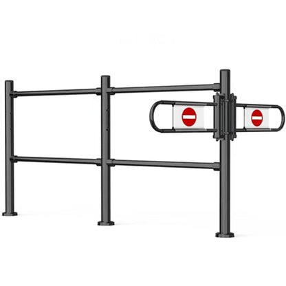 Black Metal Swing Safe Gate - ng-Loaded One-Way Access for Markets & Cashiers - Automatic Cng Pedestrian Door (200x100CM) - Secure Import/Export Solut