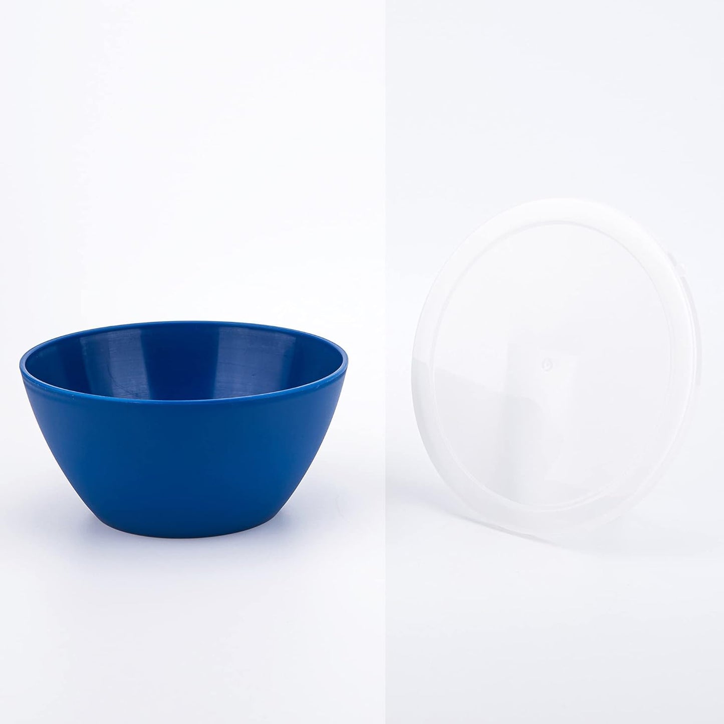Set of 6 Plastic Bowls with Lids - Unbreakable 6-inch Cereal/Soup/Salad Bowls, Multicolor, BPA Free