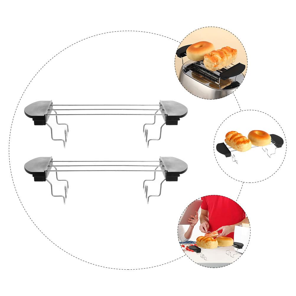 Ciieeo 2-Pack Stainless Steel Toast Rack for Toaster Oven Replacement Adjustable Sandwich Holder Toast Warming Rack for Kitchen Baking