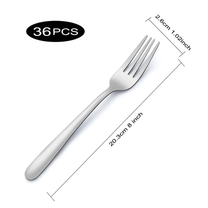 Pleafind 36-Piece Dinner Forks Set (8 inch), Stainless Steel Forks Silverware, Mirror Polished Fork Set, Small Forks for Home, Kitchen, Restaurant, Dishwasher Safe