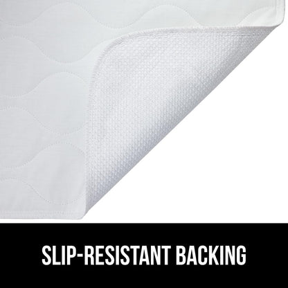 GORILLA GRIP Washable Underpads, Waterproof Reusable Heavy Absorbency Incontinence Bed Pads, Leak Proof Toddler Mattress Pad, 24x36 4 Pack, Slip Resistant for Bedwetting, Adults and Kids, White
