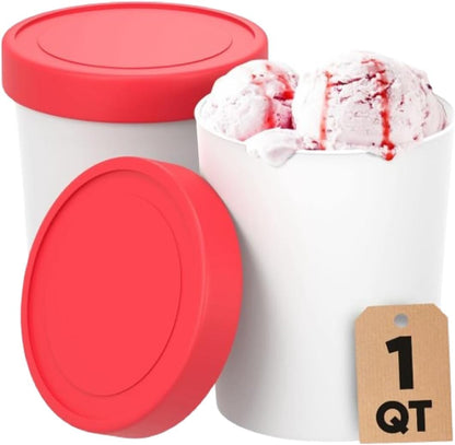 Starpack 'Freeze the Day' Ice Cream Storage Container, 2 Pcs, 1 Quart for Homemade Dessert